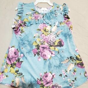 Floral Ruffle Kids Tank Top